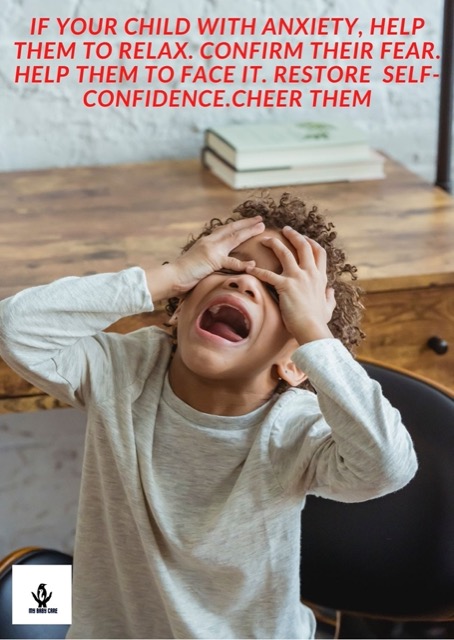 Screeming child due to anxiety.parents have to special skills to cope them.the photo shows anxiety and fear