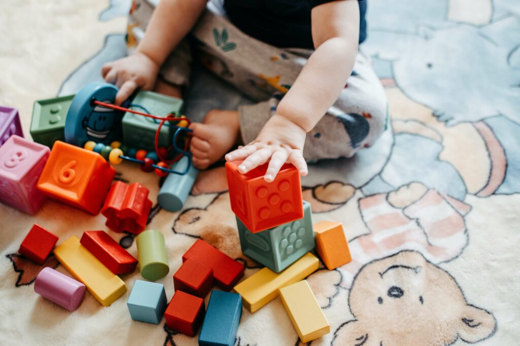 babies play with educational toys