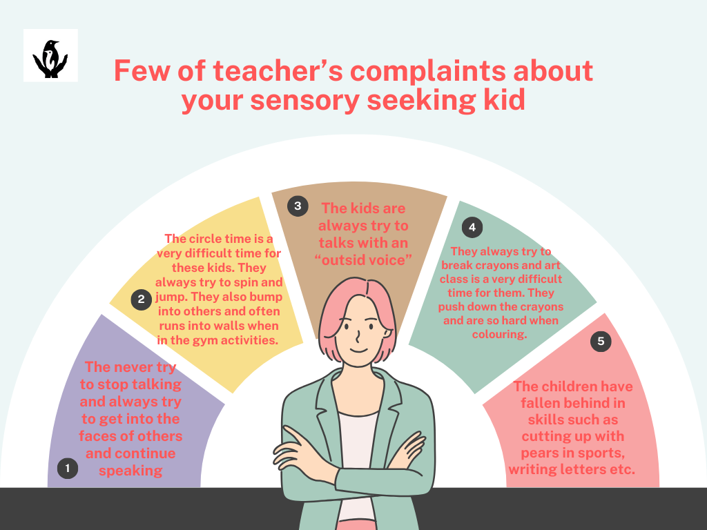 teacher's complaints about sensory seeking kids